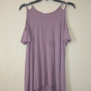 Lavender open shoulder Shirt